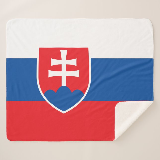 Patriotic Sherpa Blanket with Slovakia flag (Front (Horizontal))