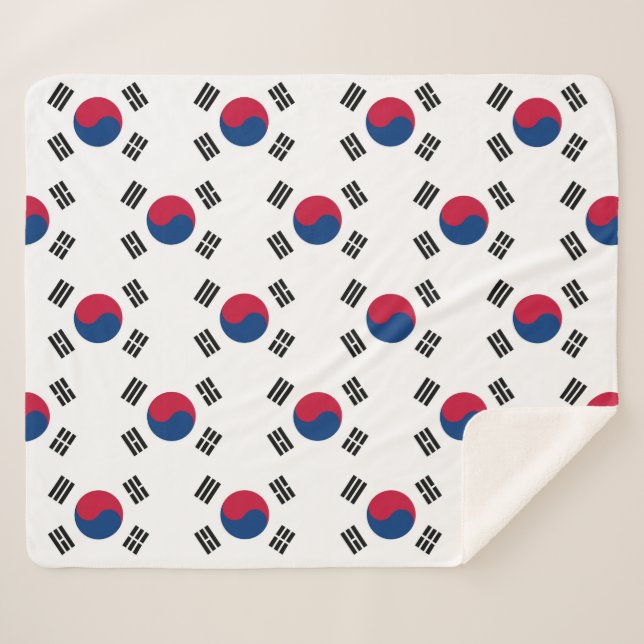 Patriotic Sherpa Blanket with South Korea flag (Front (Horizontal))