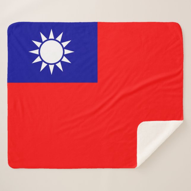 Patriotic Sherpa Blanket with Taiwan flag (Front (Horizontal))