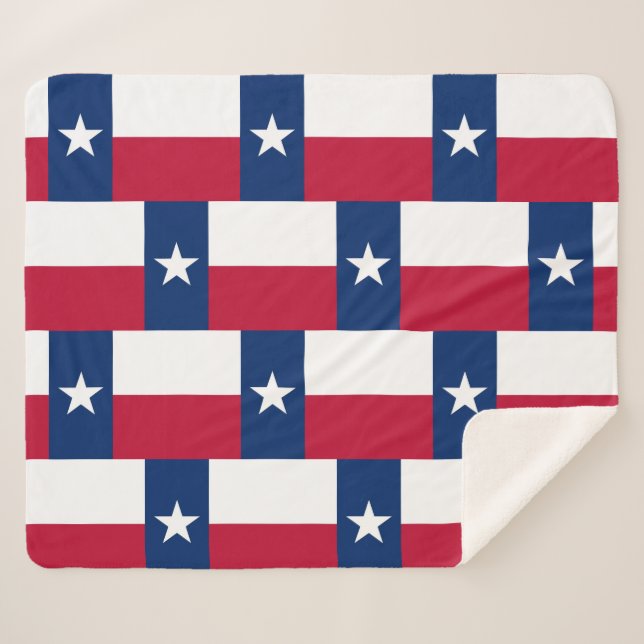 Patriotic Sherpa Blanket with Texas flag (Front (Horizontal))
