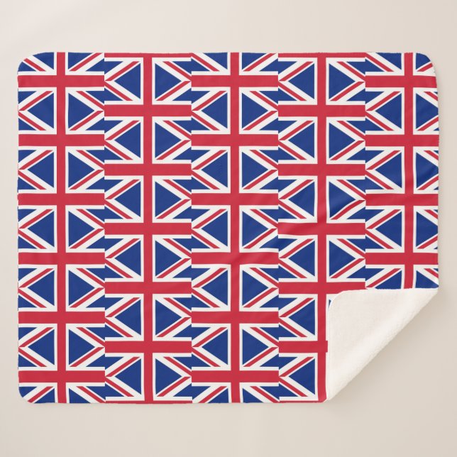 Patriotic Sherpa Blanket with United Kingdom flag (Front (Horizontal))