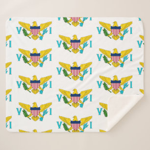 Patriotic Sherpa Blanket with Virgin Islands flag