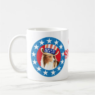 Patriotic Shetland Sheepdog Coffee Mug