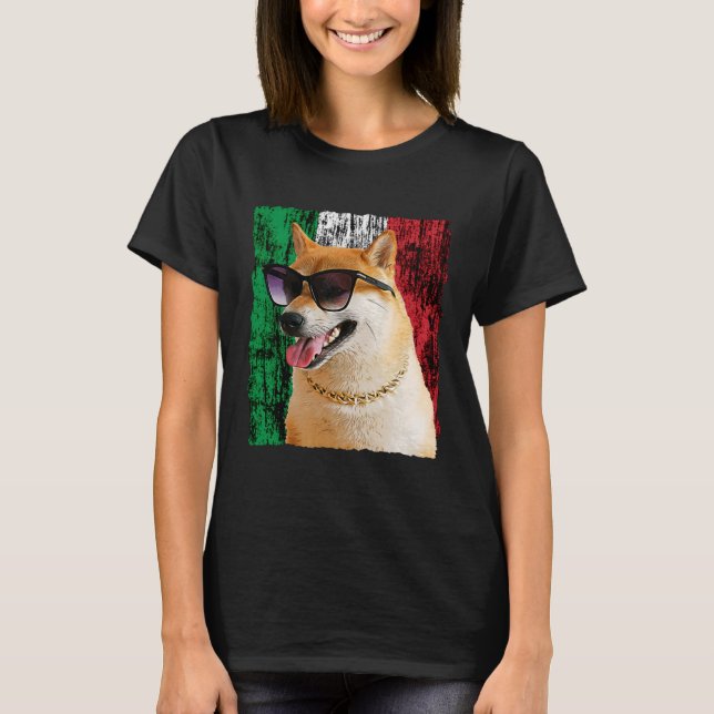 Patriotic Shiba Inu Italy Flag Italian Shiba Inu S T-Shirt (Front)