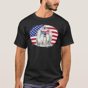 Patriotic Shih Tzu Usa Grunge Flag T-Shirt