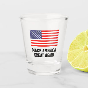 Patriotic shot glass with American flag - MAGA