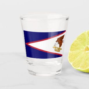 Patriotic shot glass with flag of American Samoa