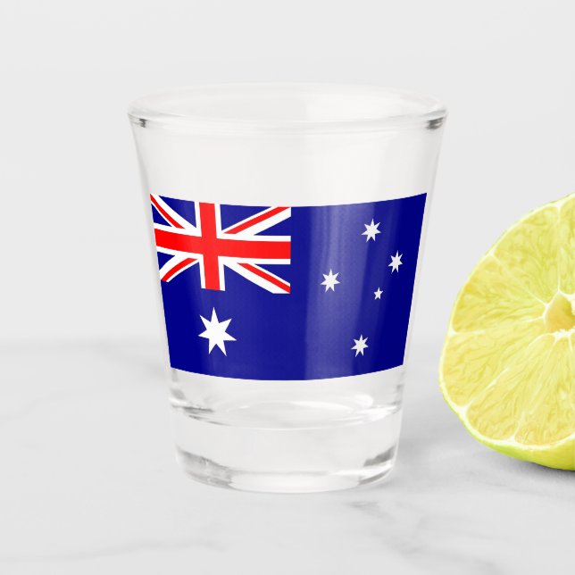 Patriotic shot glass with flag of Australia (Front)