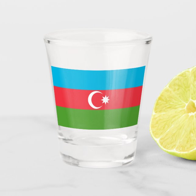 Patriotic shot glass with flag of Azerbaijan (Front)