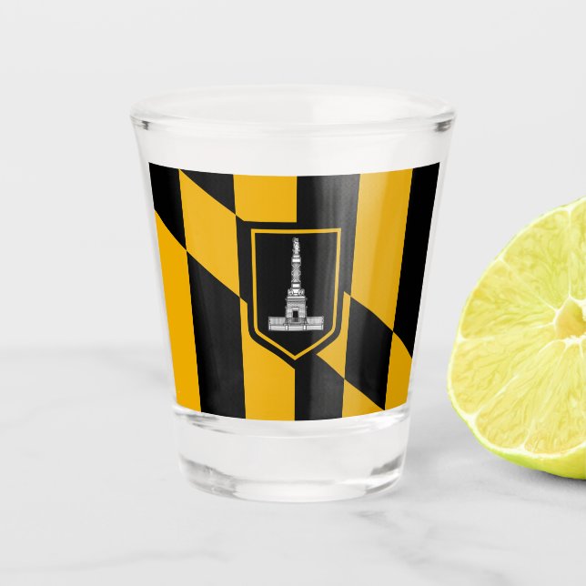 Patriotic shot glass with flag of Baltimore (Front)