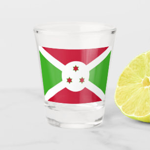 Patriotic shot glass with flag of Burundi