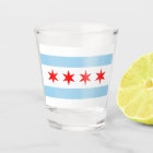Patriotic shot glass with flag of Chicago