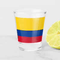 Patriotic shot glass with flag of Colombia