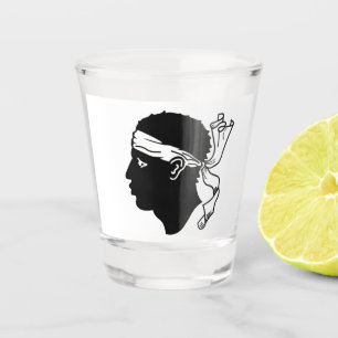 Patriotic shot glass with flag of Corsica, France