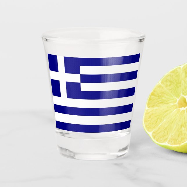 Patriotic shot glass with flag of Greece (Front)