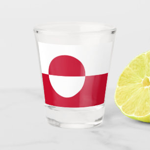 Patriotic shot glass with flag of Greenland