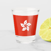 Patriotic shot glass with flag of Hong Kong