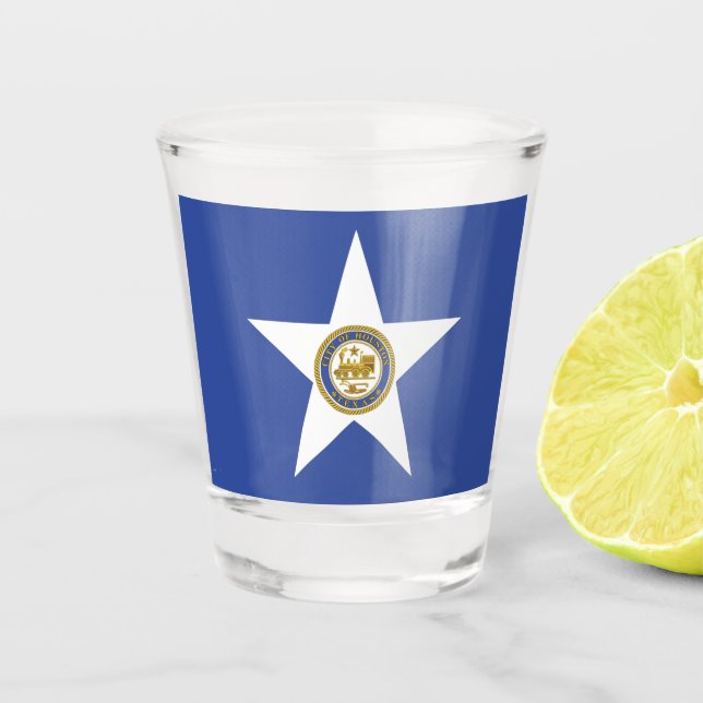 Patriotic shot glass with flag of Houston (Front)