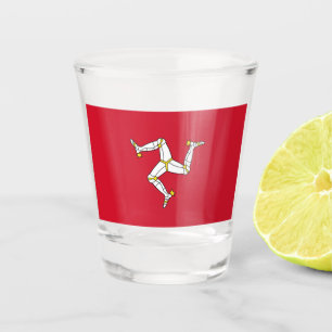 Patriotic shot glass with flag of Isle of Man