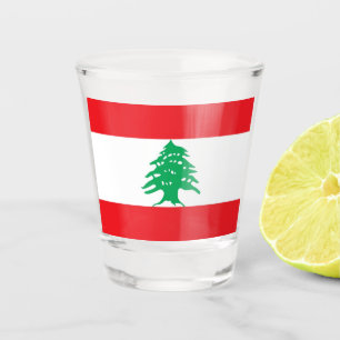 Patriotic shot glass with flag of Lebanon