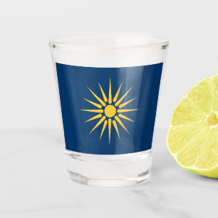 Patriotic shot glass with flag of Macedonia