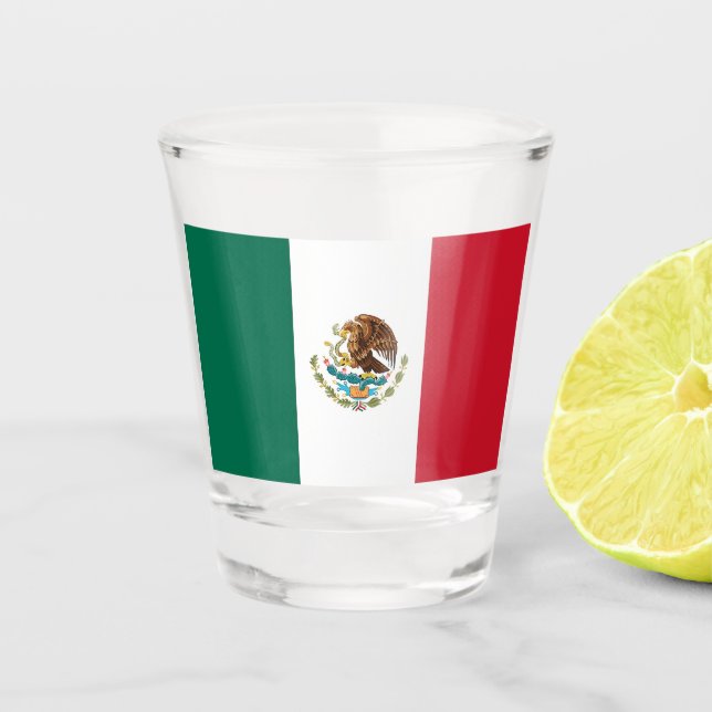 Patriotic shot glass with flag of Mexico (Front)