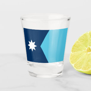 Patriotic shot glass with flag of Minnesota