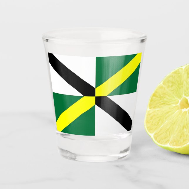 Patriotic shot glass with flag of Monterey (Front)