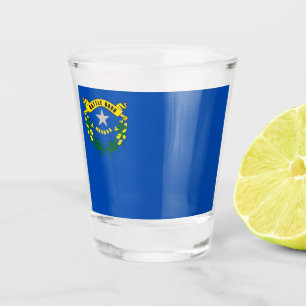 Patriotic shot glass with flag of Nevada