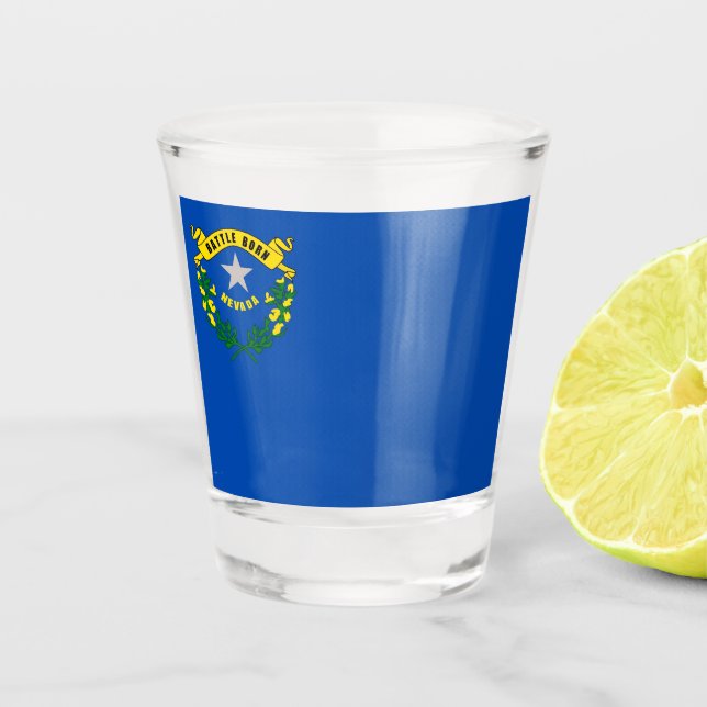 Patriotic shot glass with flag of Nevada (Front)