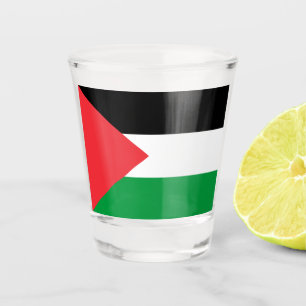 Patriotic shot glass with flag of Palestine
