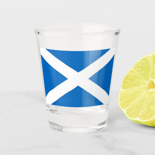 Patriotic shot glass with flag of Scotland