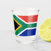 Patriotic shot glass with flag of South Africa