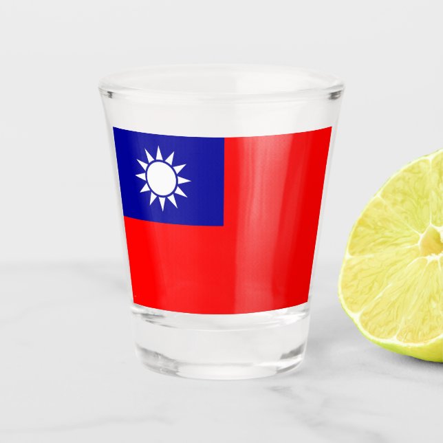 Patriotic shot glass with flag of Taiwan (Front)
