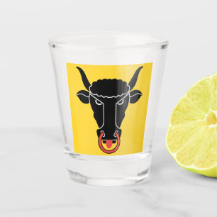 Patriotic shot glass with flag of Uri, Swiss