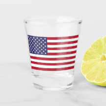 Patriotic shot glass with flag of USA