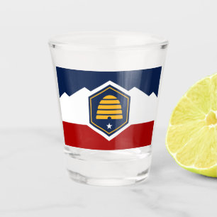 Patriotic shot glass with flag of Utah, USA
