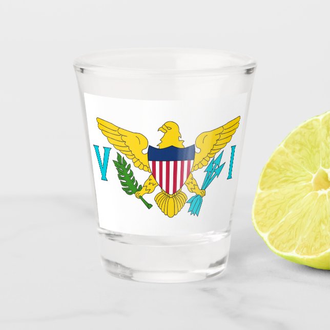 Patriotic shot glass with flag of Virgin Islands (Front)