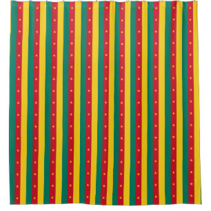 Patriotic Shower Curtain with Flag of Cameroon