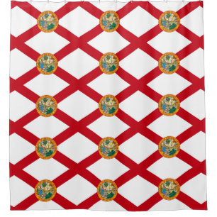 Patriotic Shower Curtain with Flag of Florida