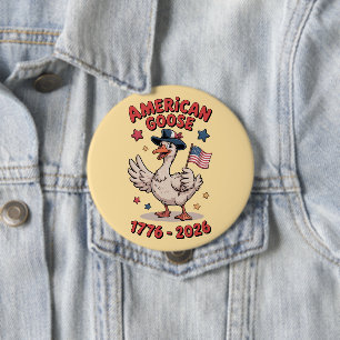 Patriotic Silly Goose America 250th Anniversary 10 Cm Round Badge