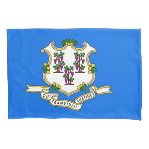 Patriotic Single Pillowcase flag of Connecticut