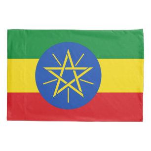 Patriotic Single Pillowcase flag of Ethiopia