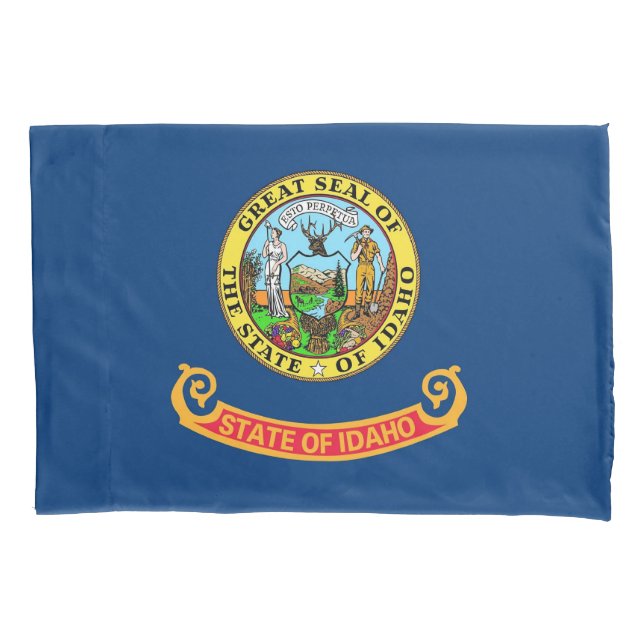 Patriotic Single Pillowcase flag of Idaho, USA (Front)