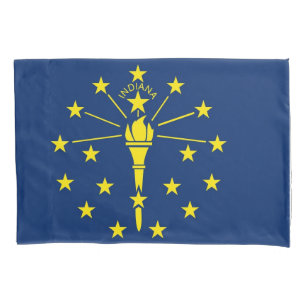 Patriotic Single Pillowcase flag of Indiana, USA
