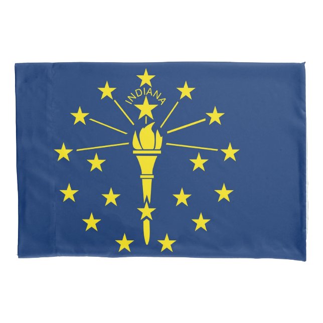 Patriotic Single Pillowcase flag of Indiana, USA (Front)