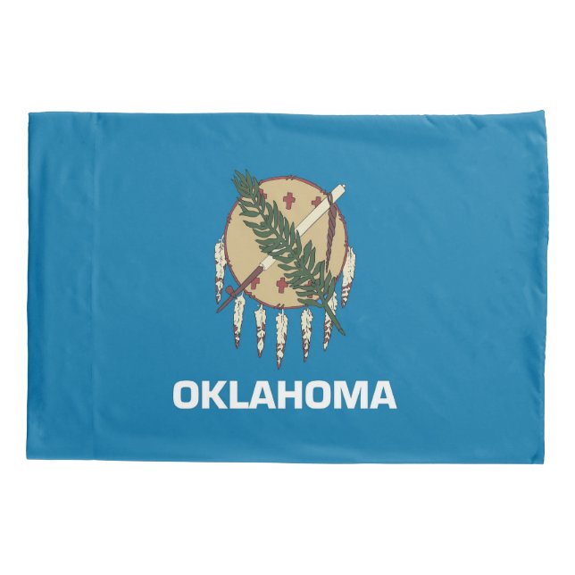 Patriotic Single Pillowcase flag of Oklahoma, USA (Back)