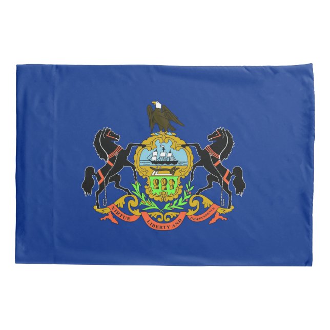 Patriotic Single Pillowcase flag of Pennsylvania (Back)