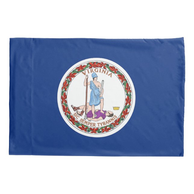 Patriotic Single Pillowcase flag of Virginia (Back)