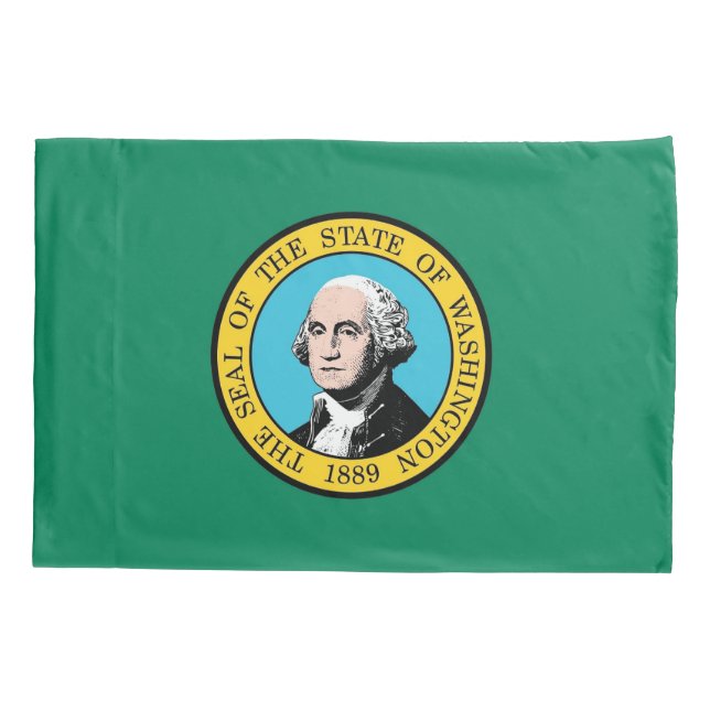 Patriotic Single Pillowcase flag of Washington (Back)